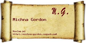 Michna Gordon névjegykártya